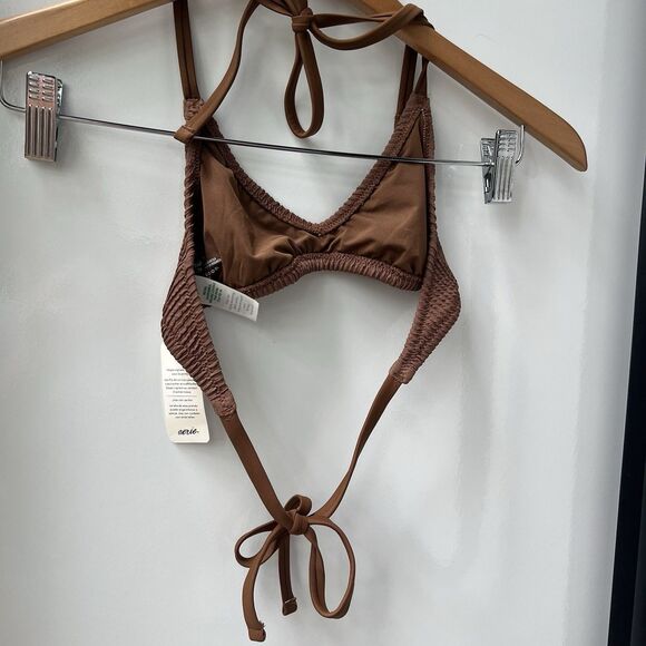 NWT Aerie Crinkle Halter Voop Bikini Top - Picture 4 of 7